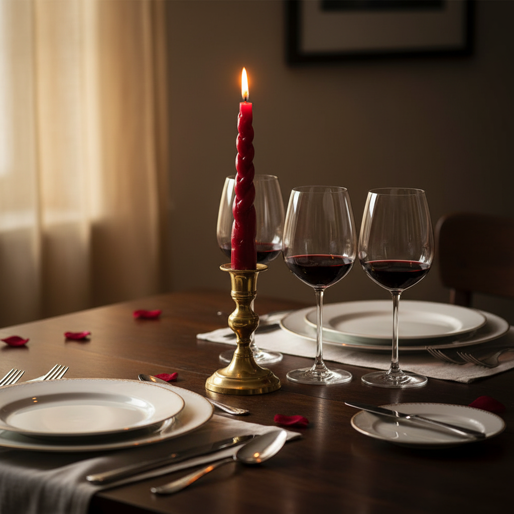 Vela Candelabro Roja Cera Natural - Soja o Abeja Artesanal